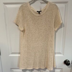 Eileen Fisher Beige Short Sleeve Knit Top